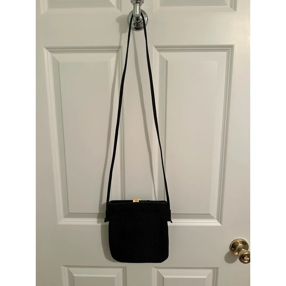 Americana by Sharif Black Gold Woven Crossbody